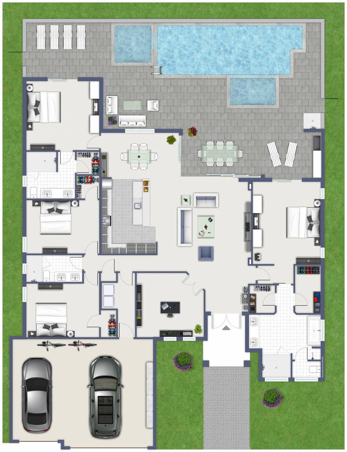 Skizze des Lageplans der Villa Aesthetic in Cape Coral, Florida