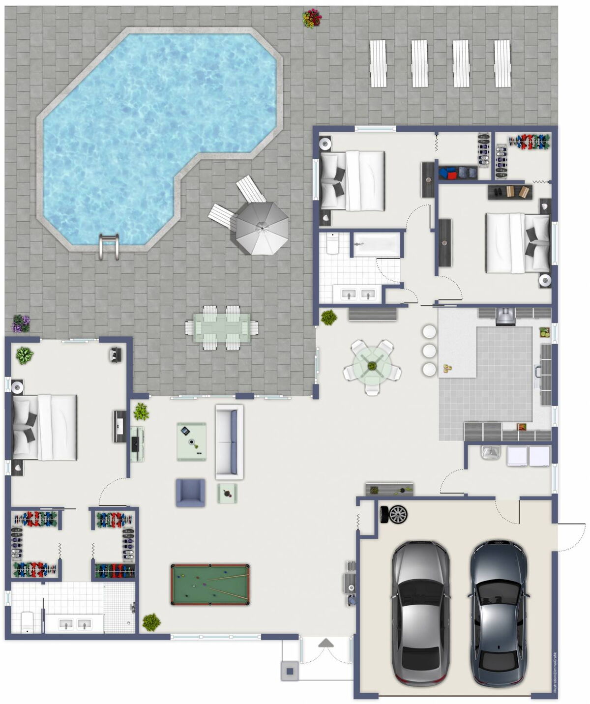 Grafik der Villa Sunset Avenue