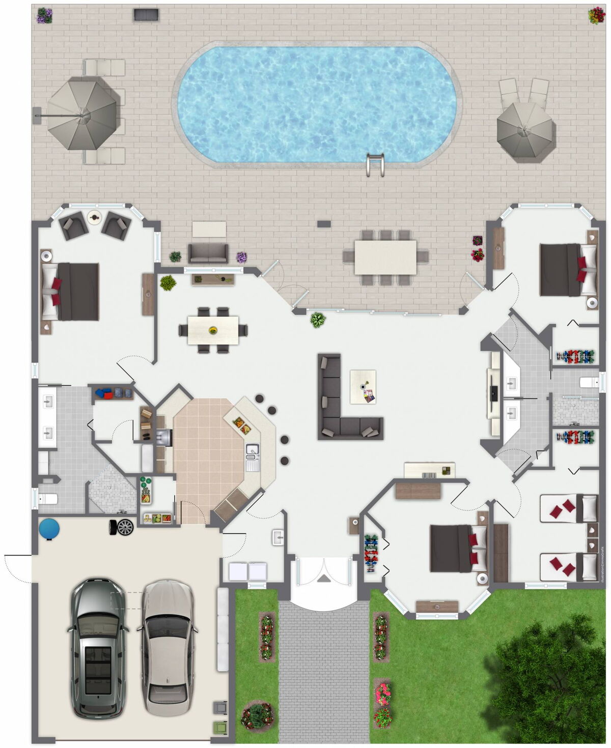 Grafik der Villa Blue Lagoon