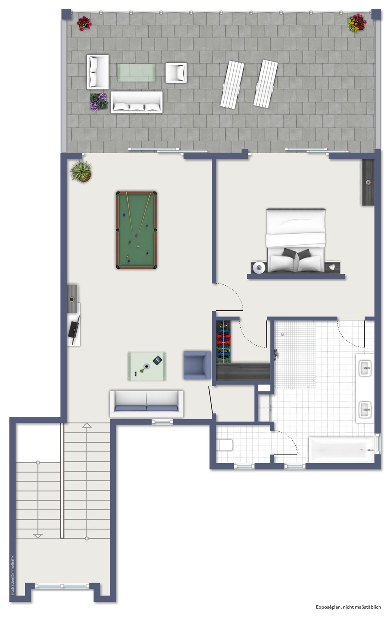 Real estate graphic of the Villa Masterpiece